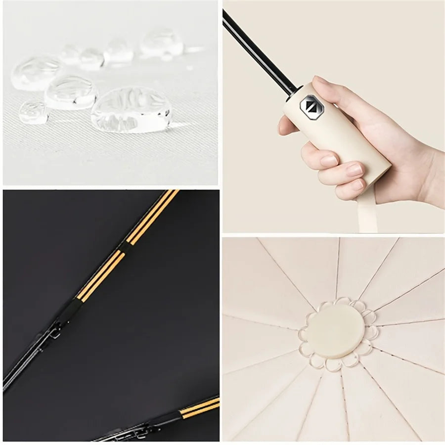 12 Bone Black Glue Fully Automatic Umbrella