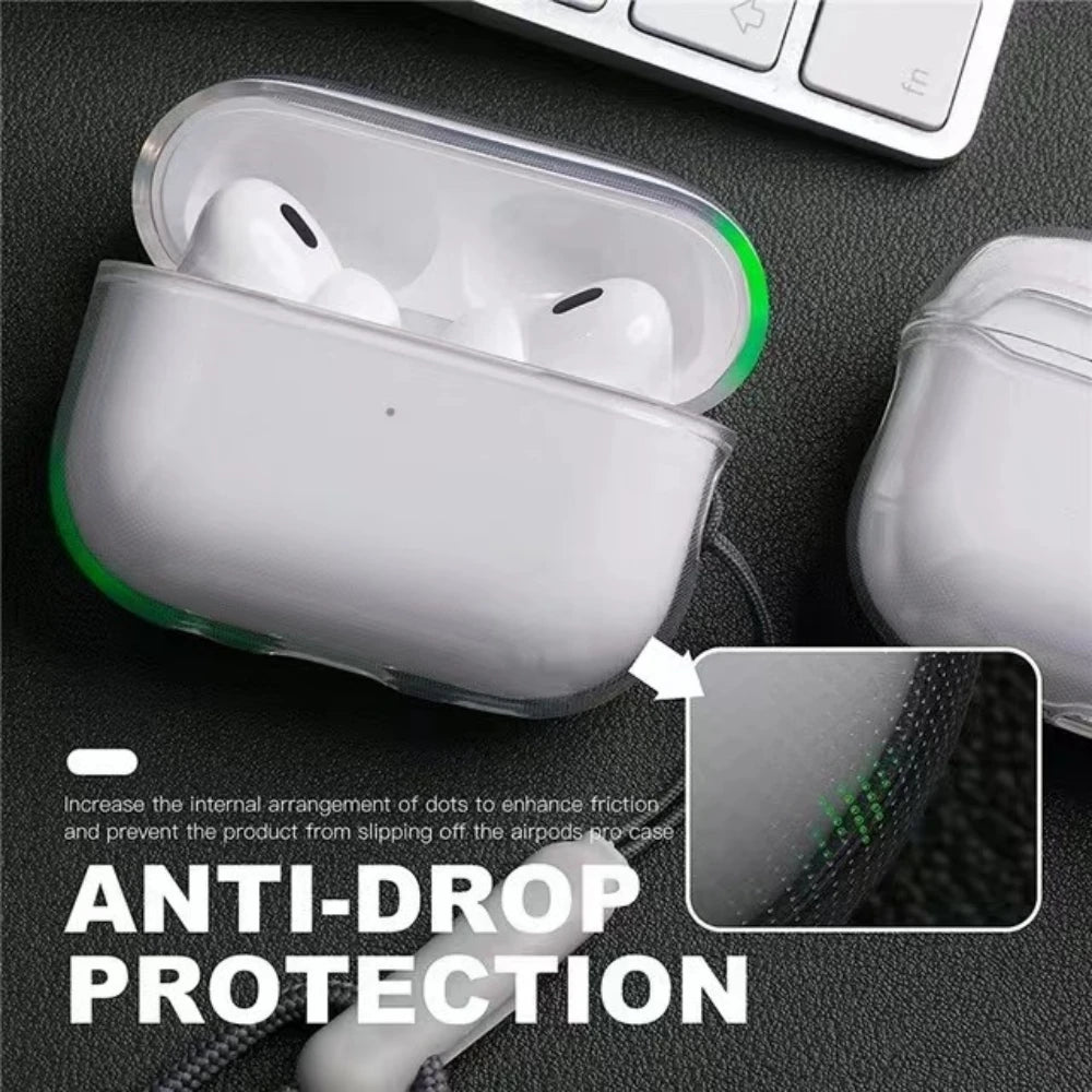 Clear Soft TPU Earphone Case with Lanyard Strap
