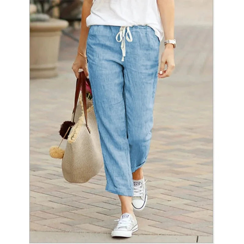 Y2K Women's Cotton Drawstring Elastic Waist Pants