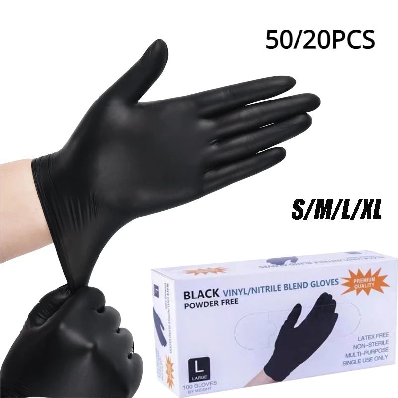 Disposable Black Nitrile Gloves Latex Free
