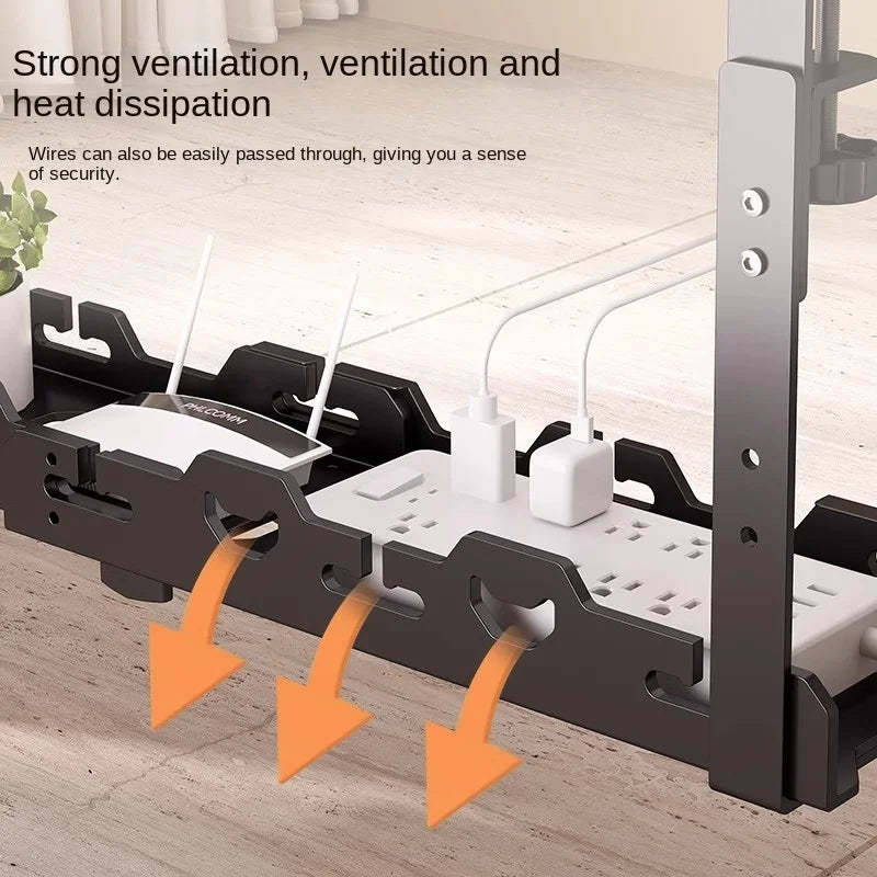 Telescopic Under Table Storage Rack Metal Cable