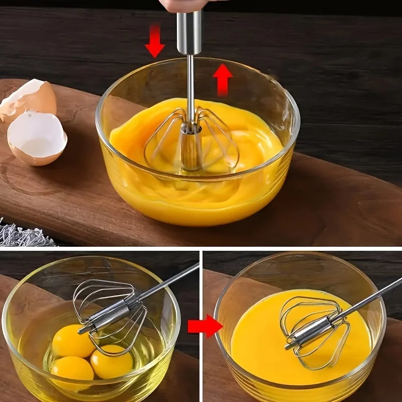 Stainless Steel Egg Beater Durable Semi - Automatic