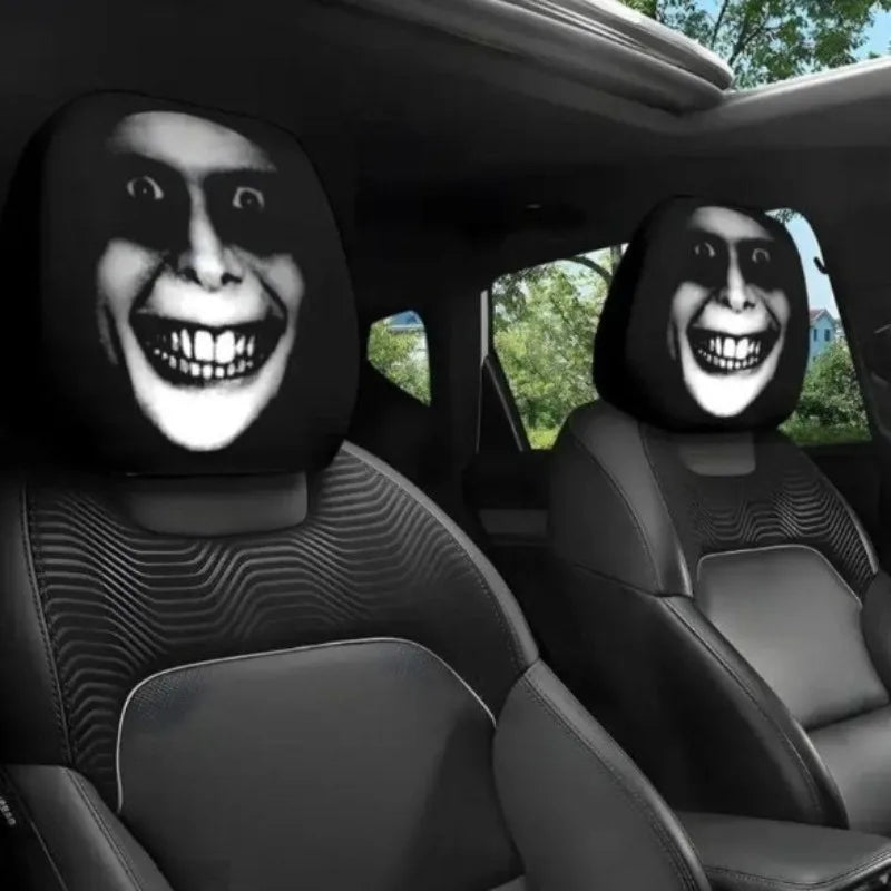 Taie d'oreiller de voiture imprimée visage d'Halloween