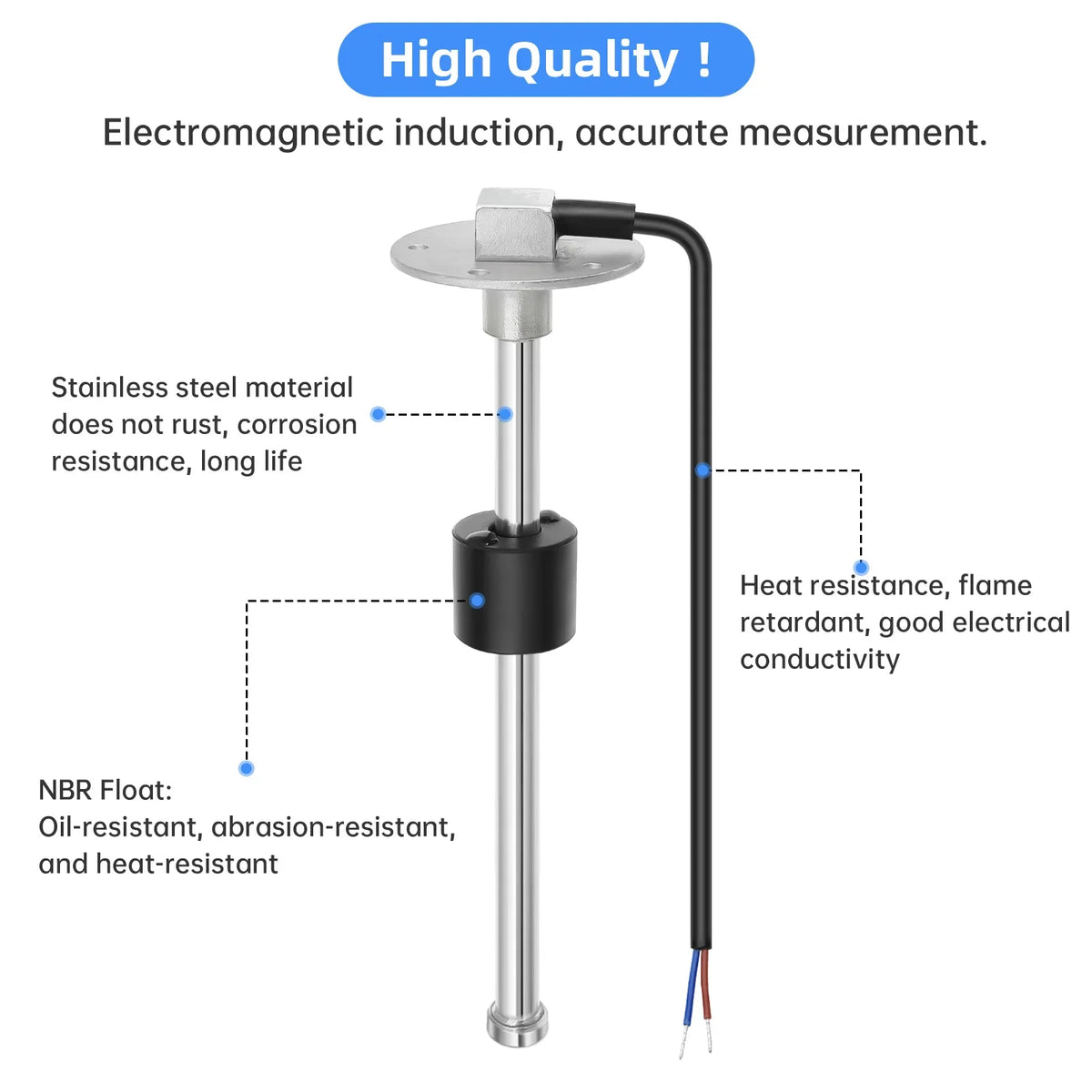 Capteur de niveau d'eau + indicateur de niveau d'eau de 52 mm pour réservoir