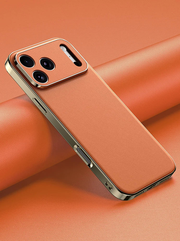 LANGSIDI Luxury Leather Phone Case for iPhone 17