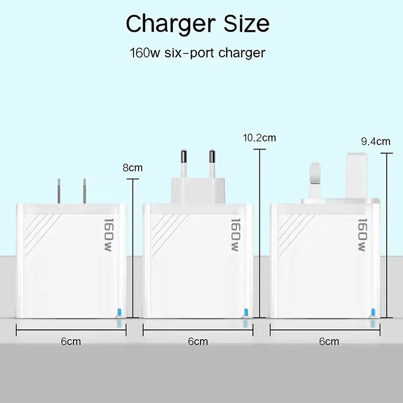160W Multi - Port USB - C Fast Charger Adapter