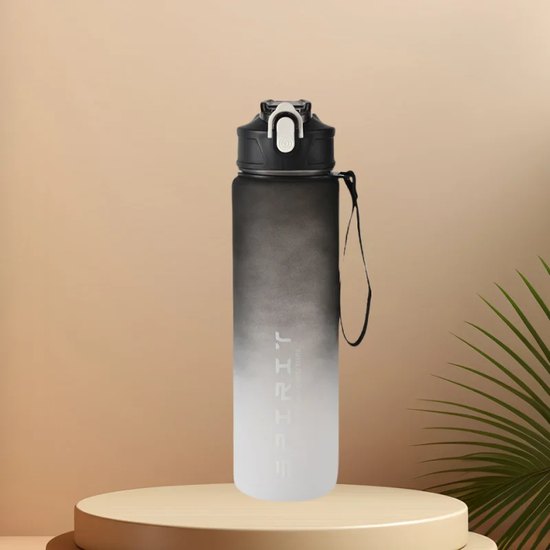 Sports Water Bottle with Time - Tracking Straw Leak