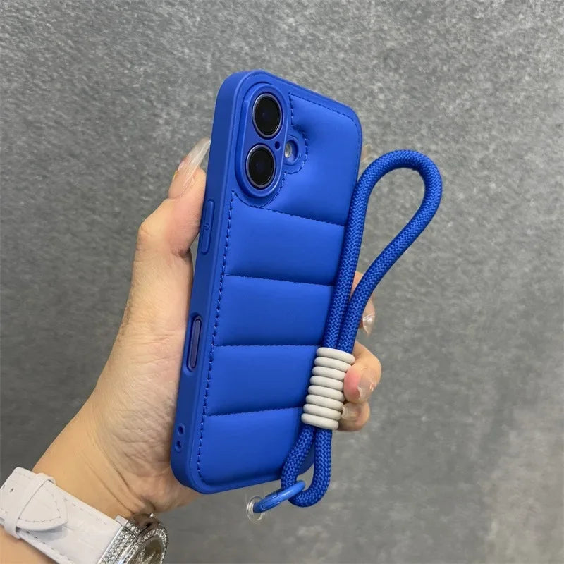 Luxury Soft Down Jacket Silicone Case For iPhone