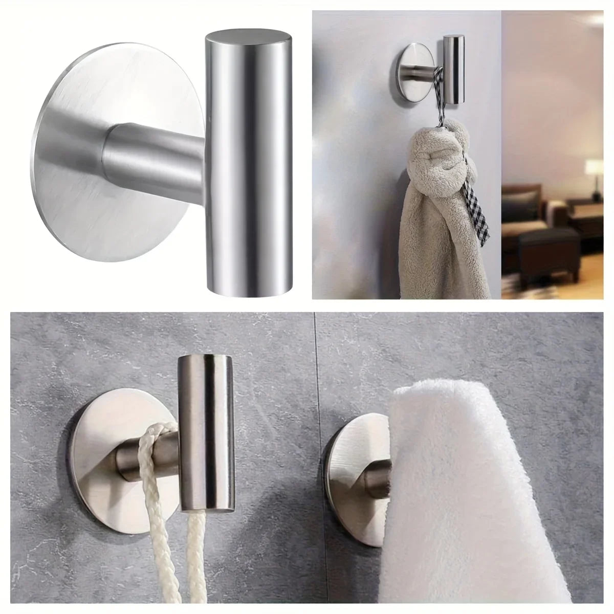 No Punching Self - Adhesive Stainless Steel Hook