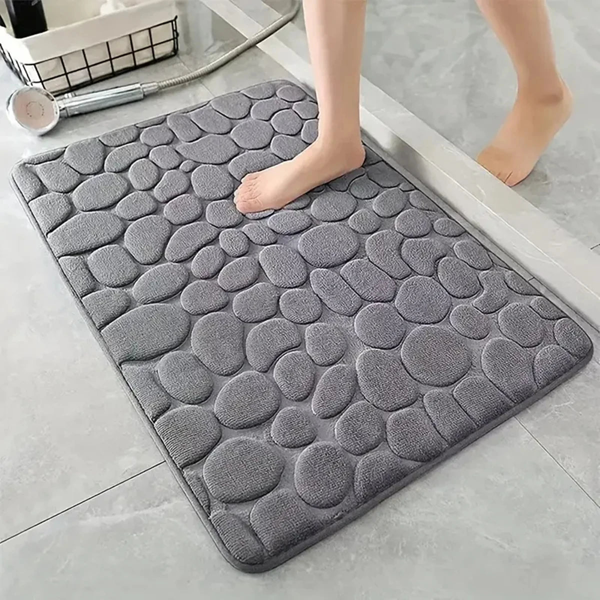 Tapis de bain 3D antidérapant, tapis de douche absorbant