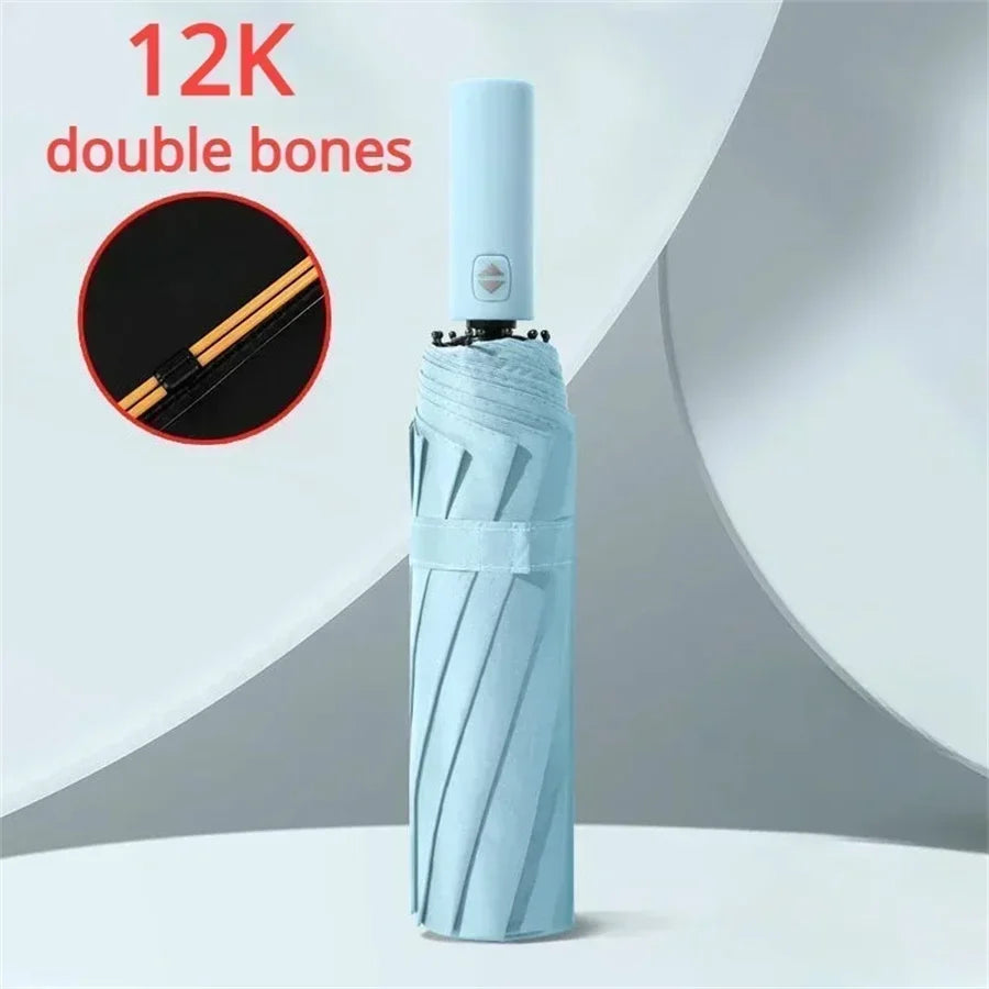 12 Bone Black Glue Fully Automatic Umbrella