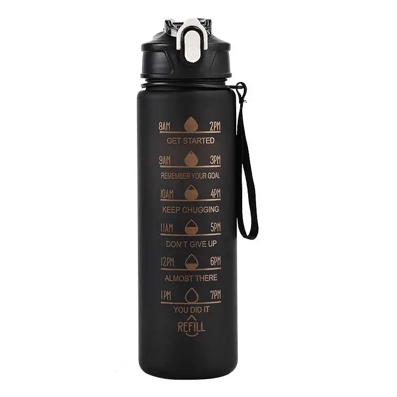 Sports Water Bottle with Time - Tracking Straw Leak