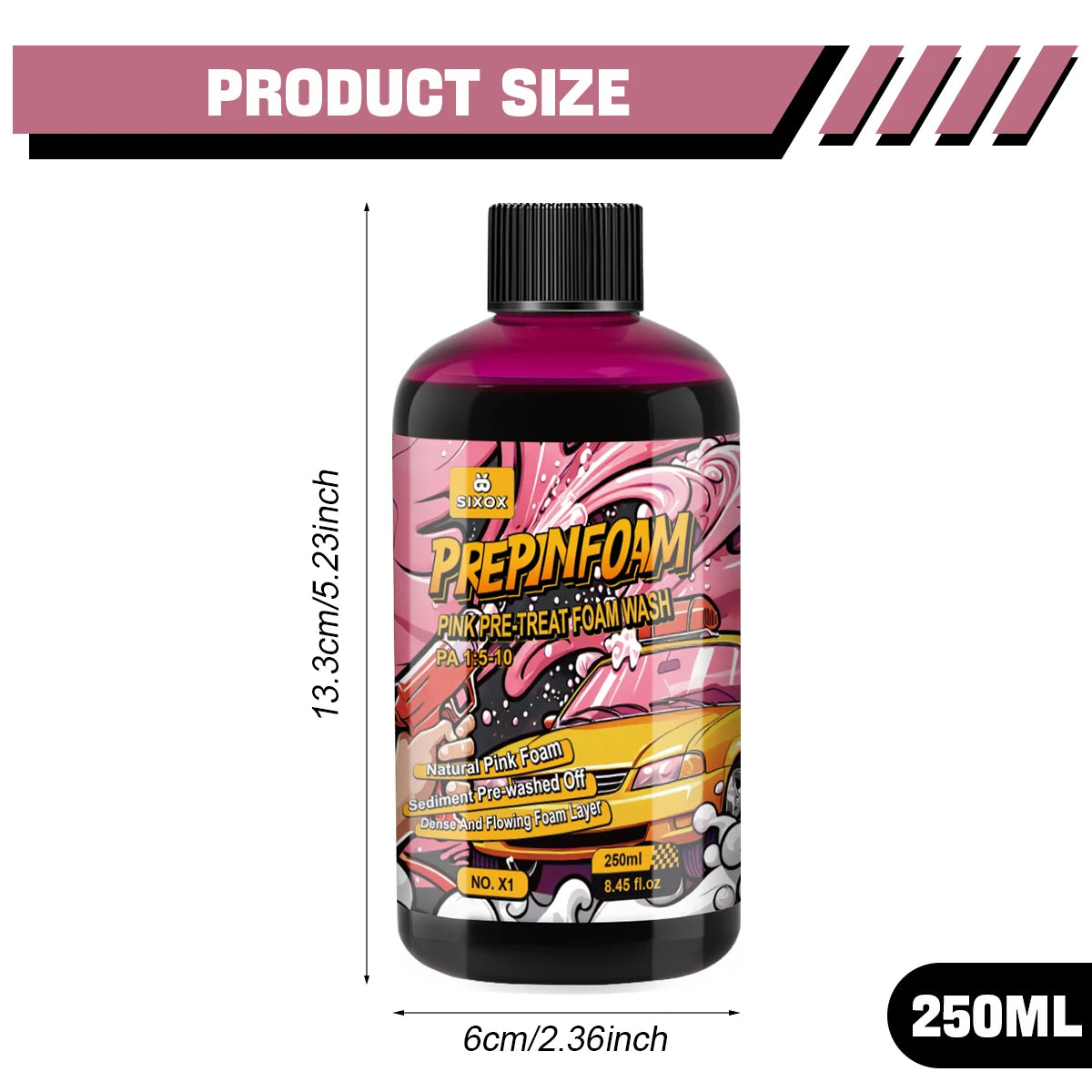 Shampoing moussant rose magique pour lavage de voiture