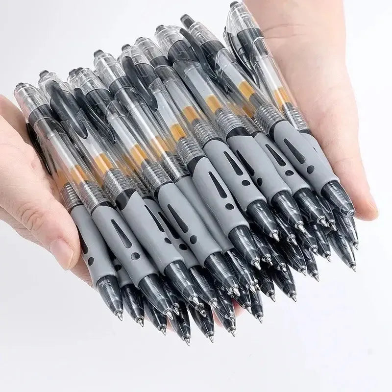 Stylos gel rétractables noirs, rouges, bleus - Lot