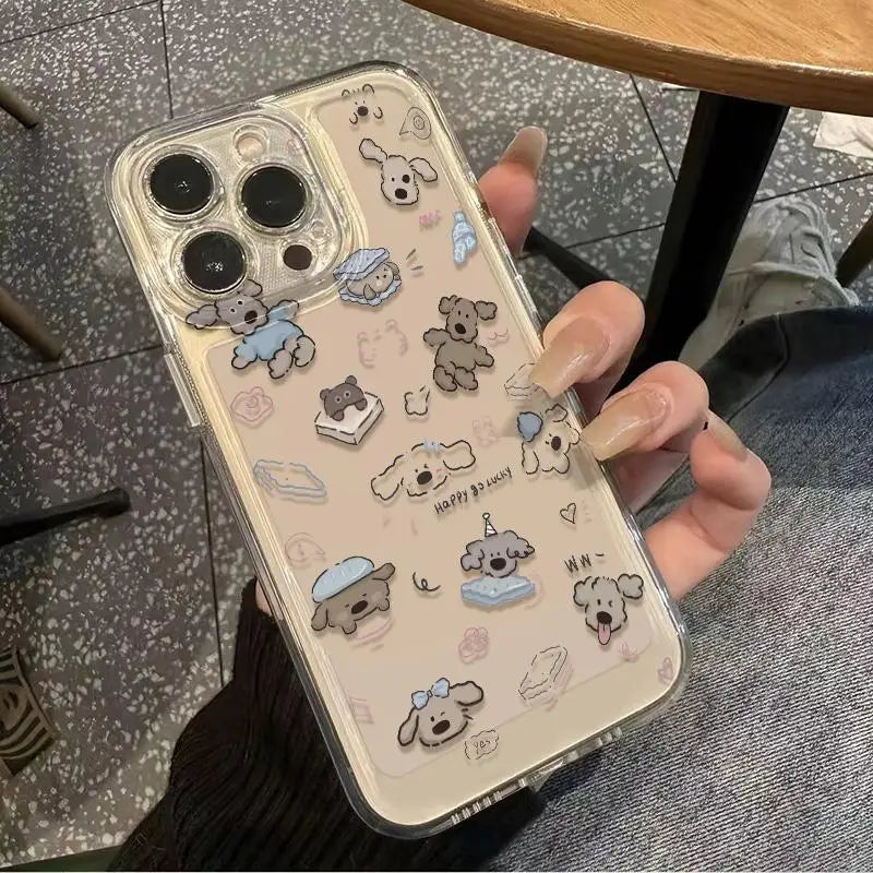 Cartoon Puppy Case For iPhone 16 15 14 13 12 11