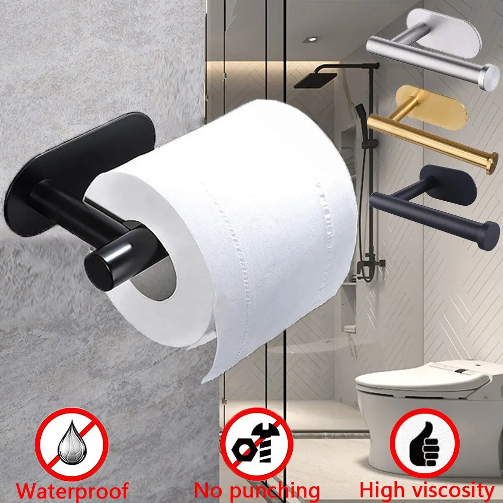 Adhesive Toilet Paper Holder Kitchen Roll Towel