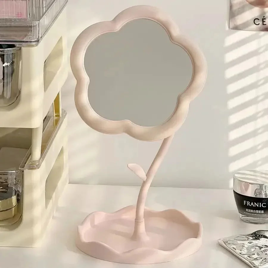 Creative Desktop Flower Mirror for Dorm Room High