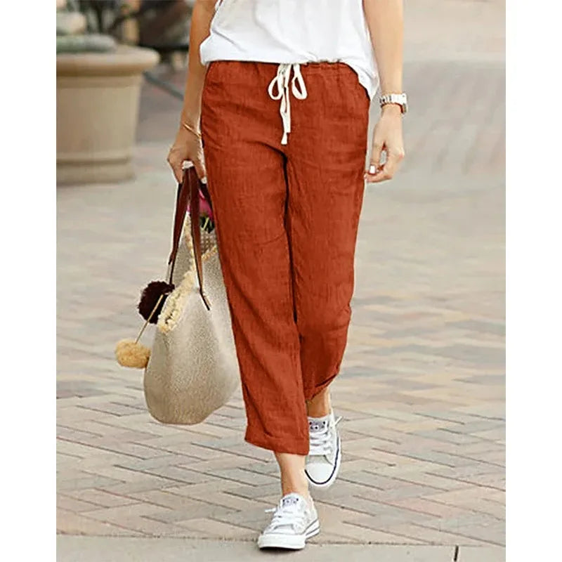 Y2K Women's Cotton Drawstring Elastic Waist Pants