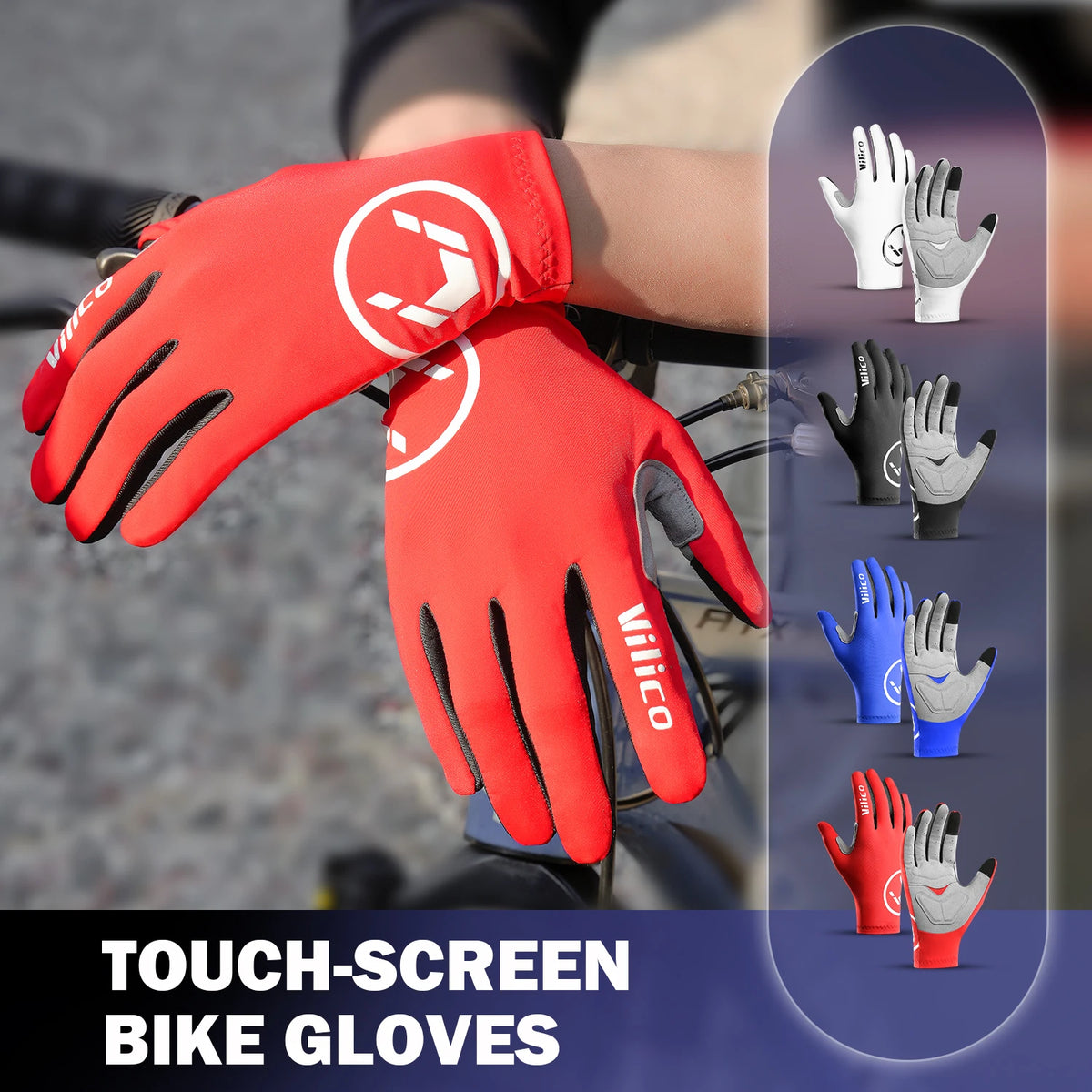 Touch screen long all finger gel sports bicycle