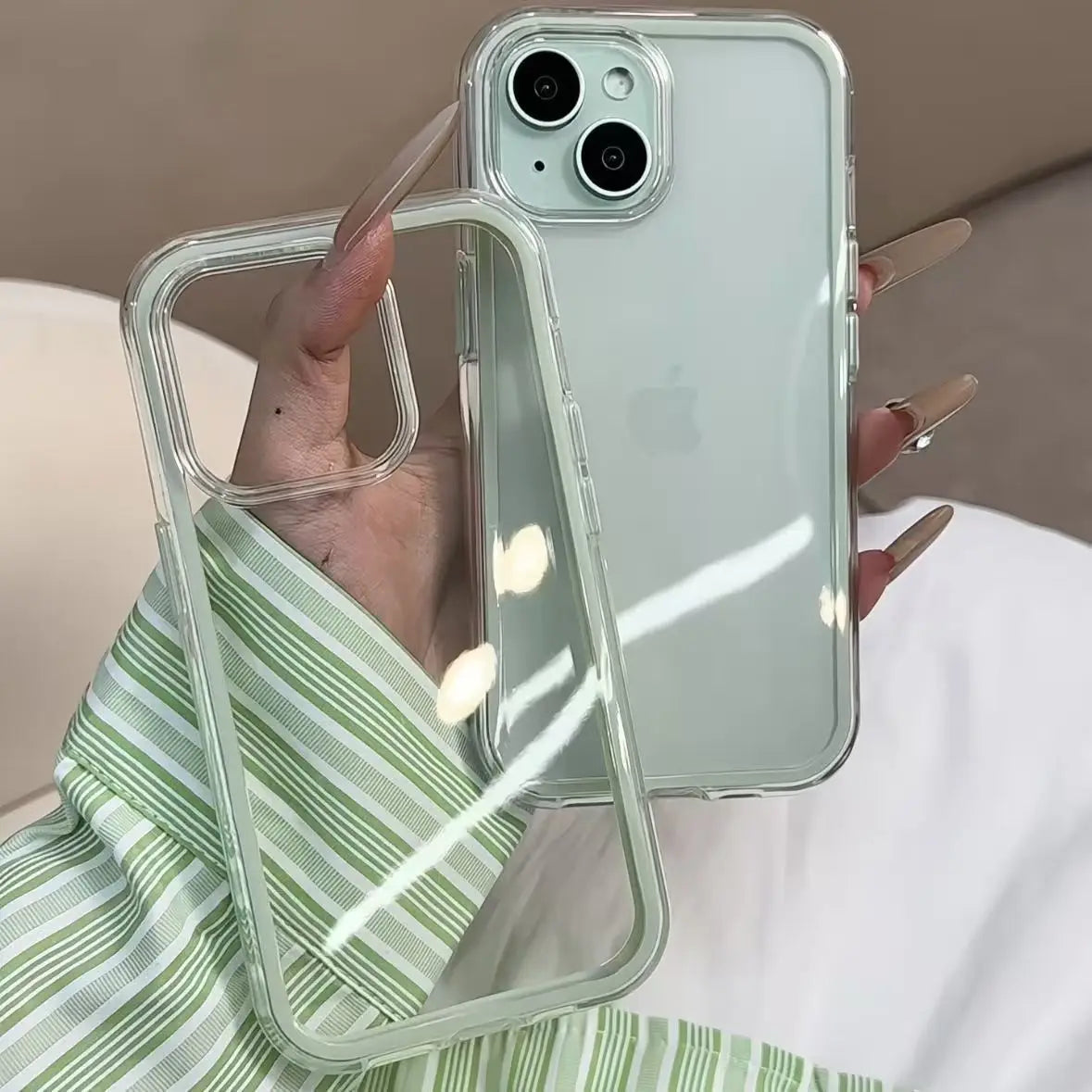 Luxury Candy Color Frame Clear Back Phone Case