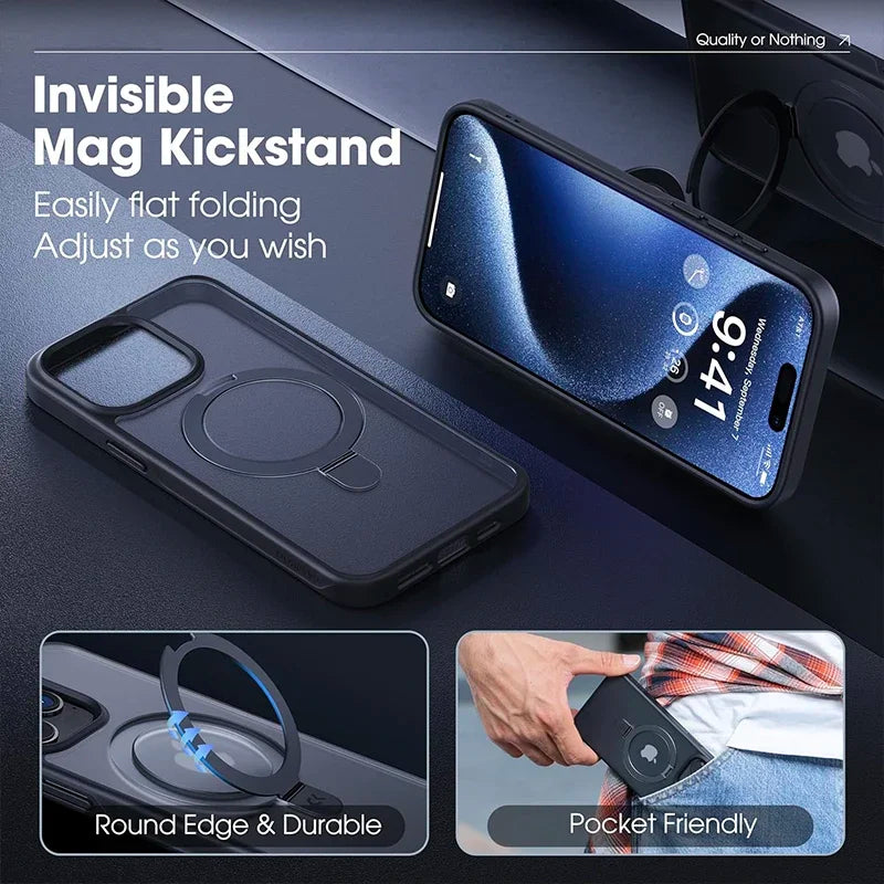 Magnetic Mobile Phone Case with Ring Stand