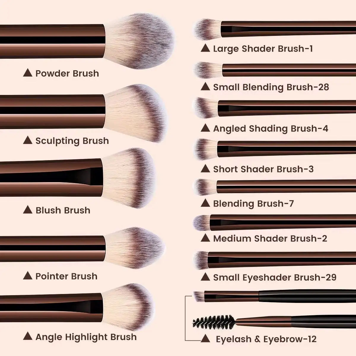 Ensemble de pinceaux de maquillage pour fond de teint et correcteur