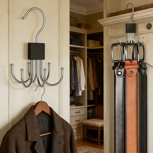 360°Rotating Belt Hanger Hook Durable Belts Rack