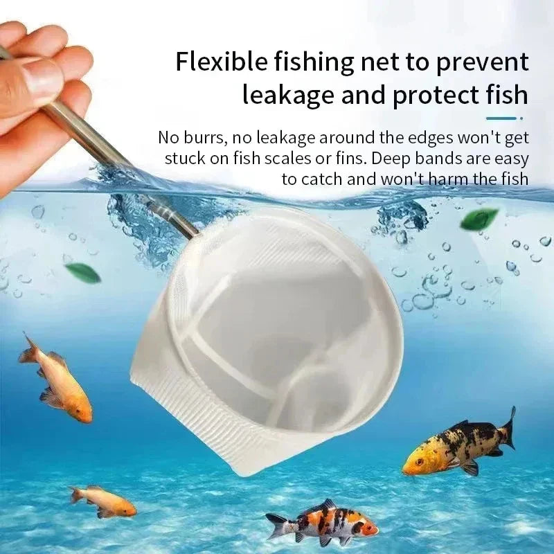 Épuisette de pêche en acier inoxydable