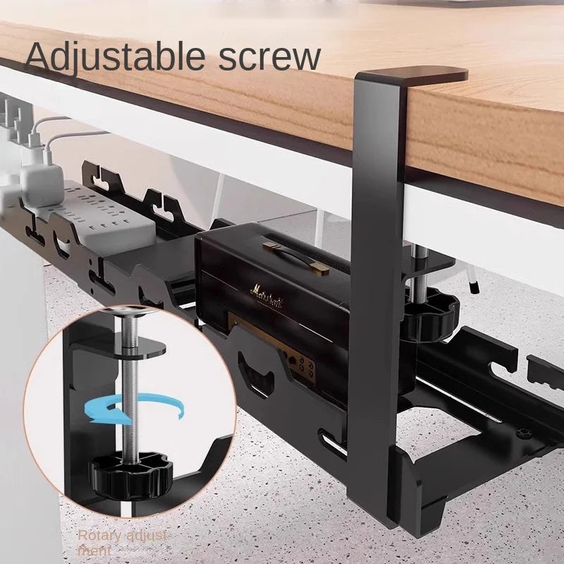 Telescopic Under Table Storage Rack Metal Cable