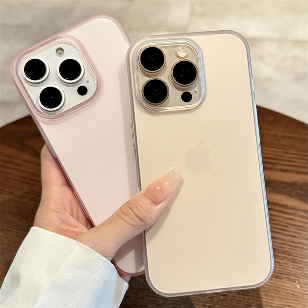 Coque de téléphone transparente mate bonbon