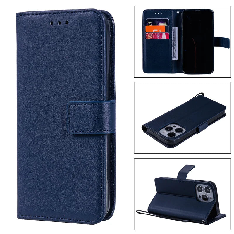 Wallet Flip Leather Case For iPhone 16 15 13 14