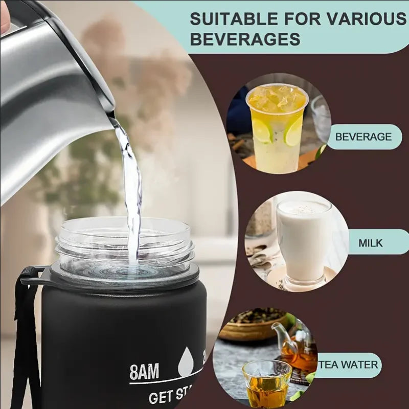 Sports Water Bottle with Time - Tracking Straw Leak
