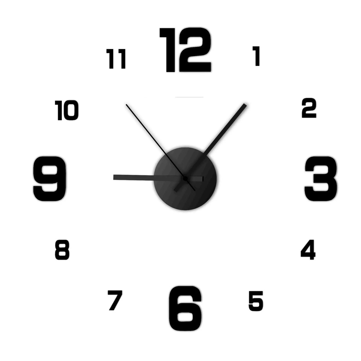 Horloge Murale Créative sans Cadre DIY Sticker Mural Maison