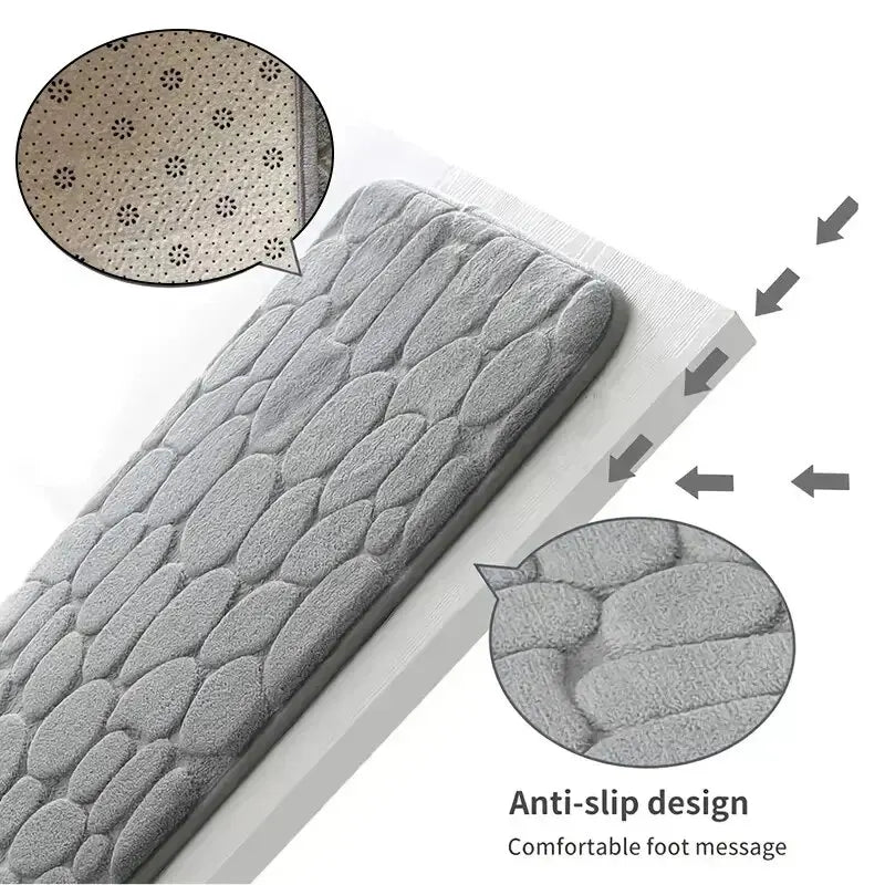 Tapis gaufré en fibre pour salle de bain et salon
