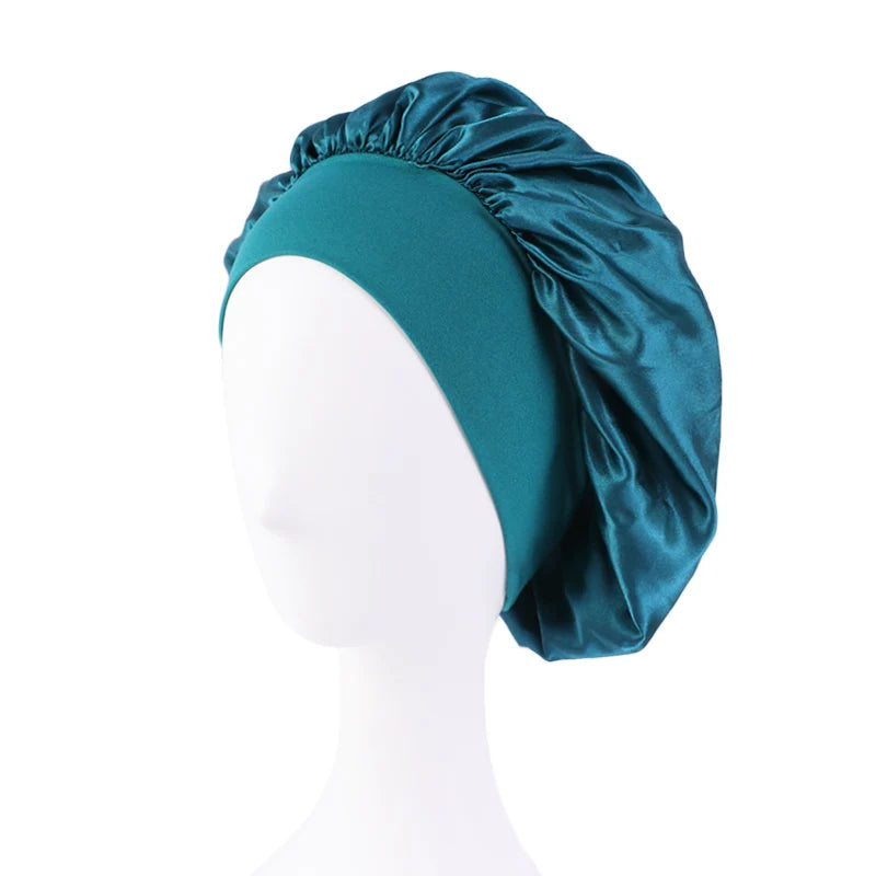 New Satin Wide Brim Nightcap Silky Bonnet Hair