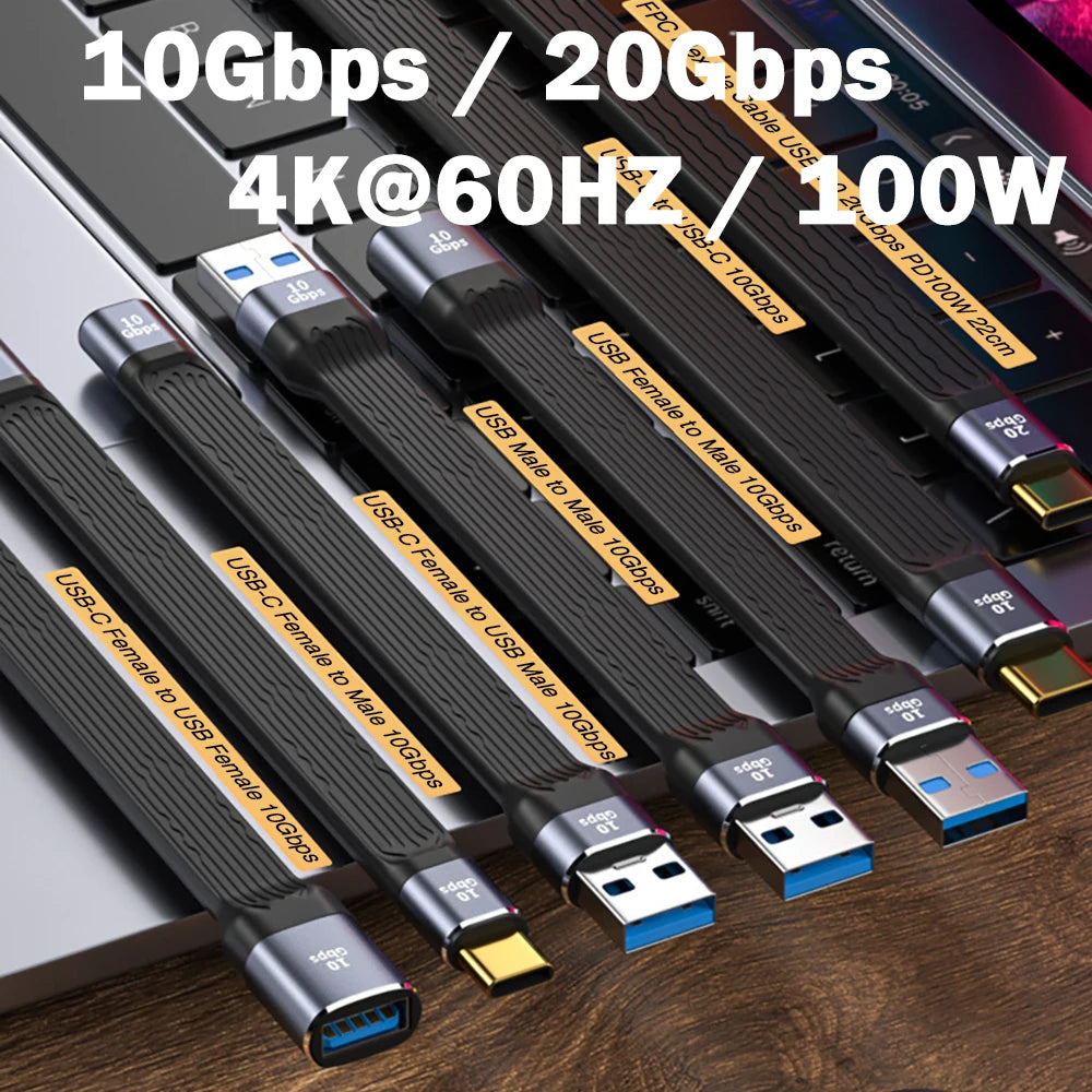 USB3.1 10Gbps Short Cable 13cm PD 100W USB