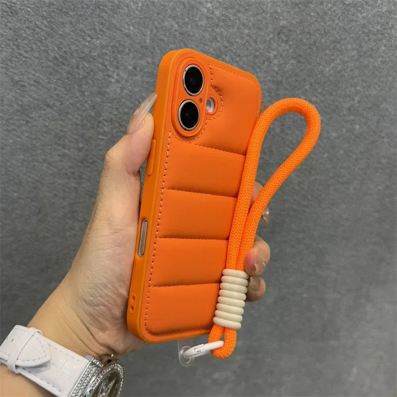 Luxury Soft Down Jacket Silicone Case For iPhone