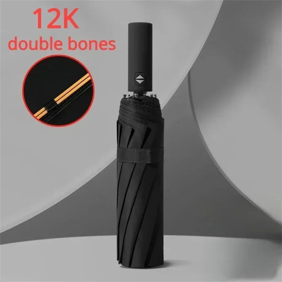 12 Bone Black Glue Fully Automatic Umbrella