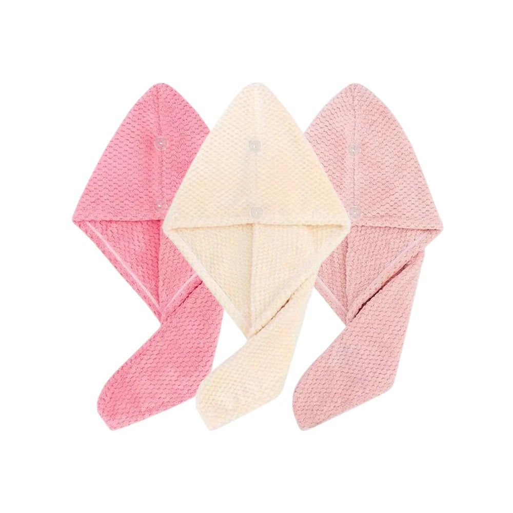Solid Color Hair Towel Textured Dry Hair Cap 9.8'