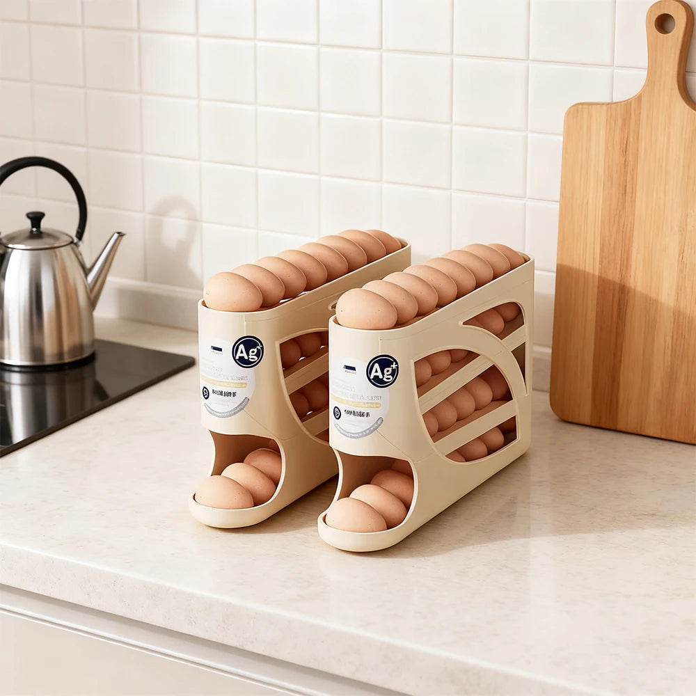 Rolling Slide Egg Storage Box Refrigerator Side