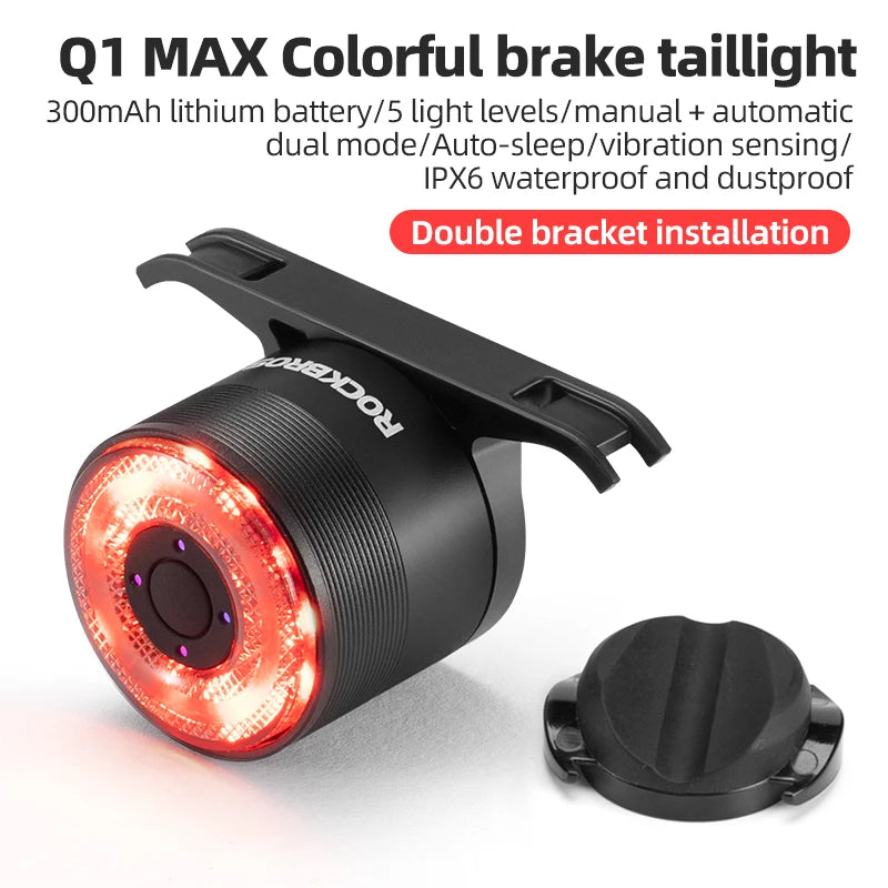 ROCKBROS Bicycle Tail Light Smart Brake Sensing