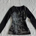 T-shirt court punk vintage Y2K pour femme
