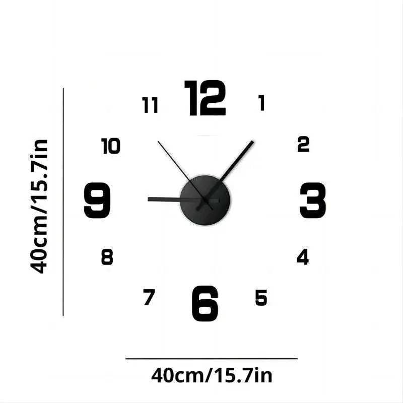 Creative Frameless DIY Wall Clock Wall Decal Home