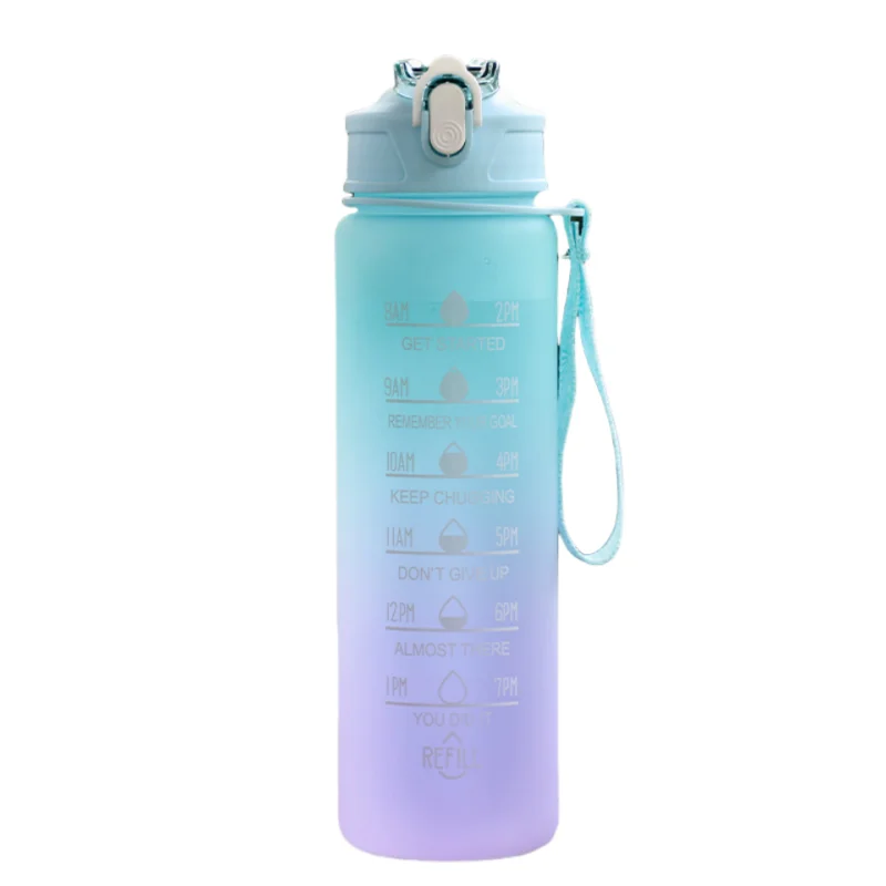 Sports Water Bottle with Time - Tracking Straw Leak