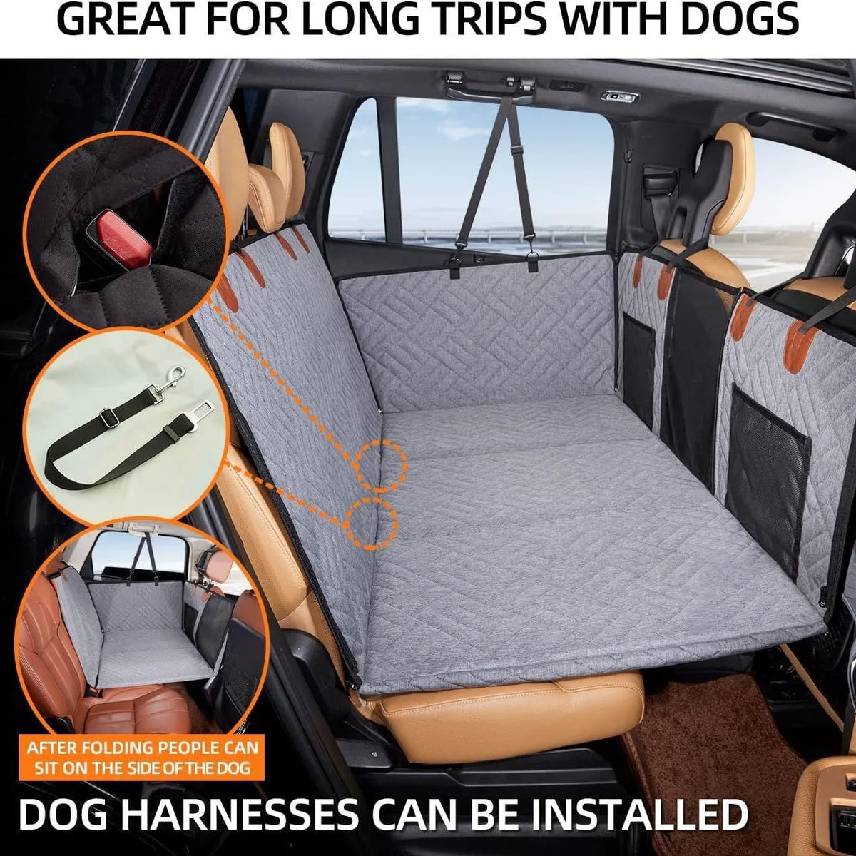 2024 New Design Large Pet Back Seat Extender Car