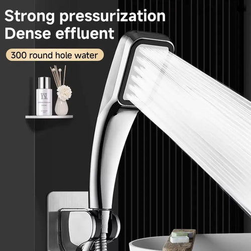 Pommeau de douche carré à 300 trous pressurisé et portatif