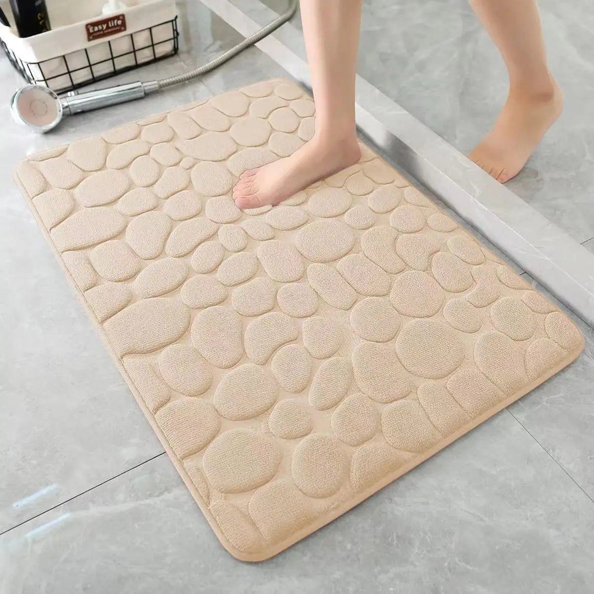 Tapis de bain 3D antidérapant, tapis de douche absorbant