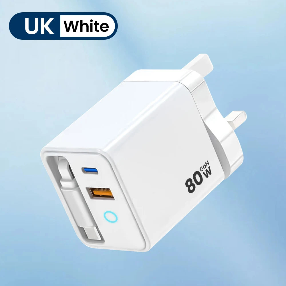 Elough 80W USB Type C Charger with Retractable