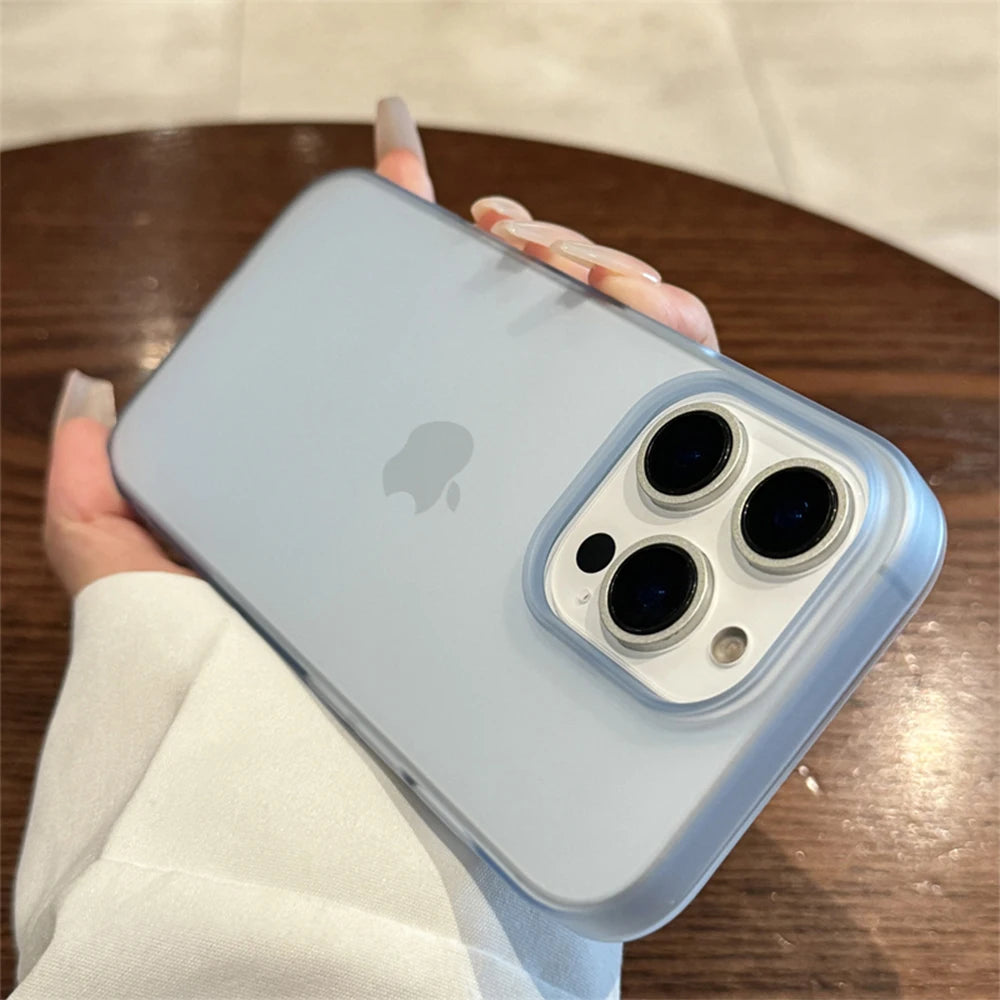 Coque de téléphone transparente mate bonbon