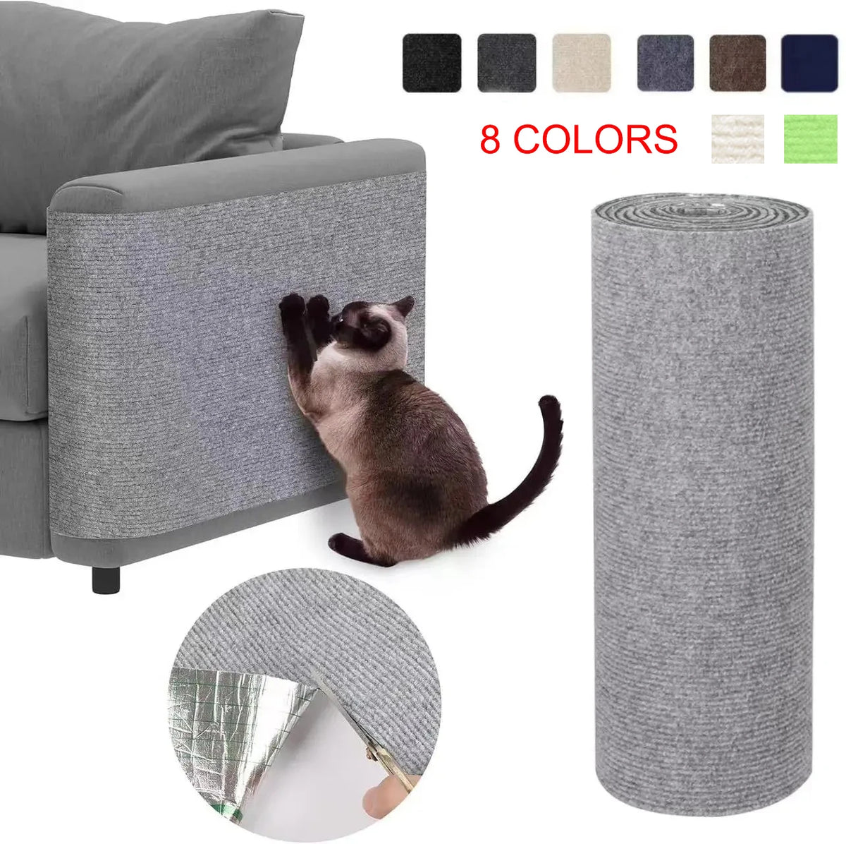 Self - Adhesive Cat Scratching Mat Trimmable Cat